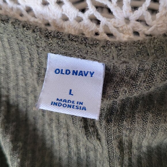 Olive Ribbed Knit Wrap Dress - Picture 4 of 4